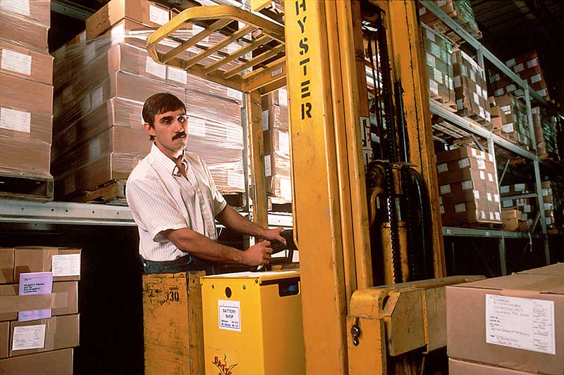 Forklift moving heavy items